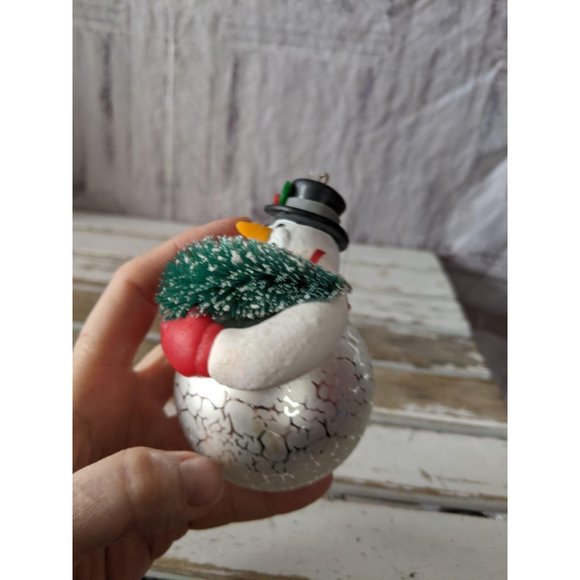 Department 56 Noel Snowman With Flocked Tree Blown - Picture 2 of 6